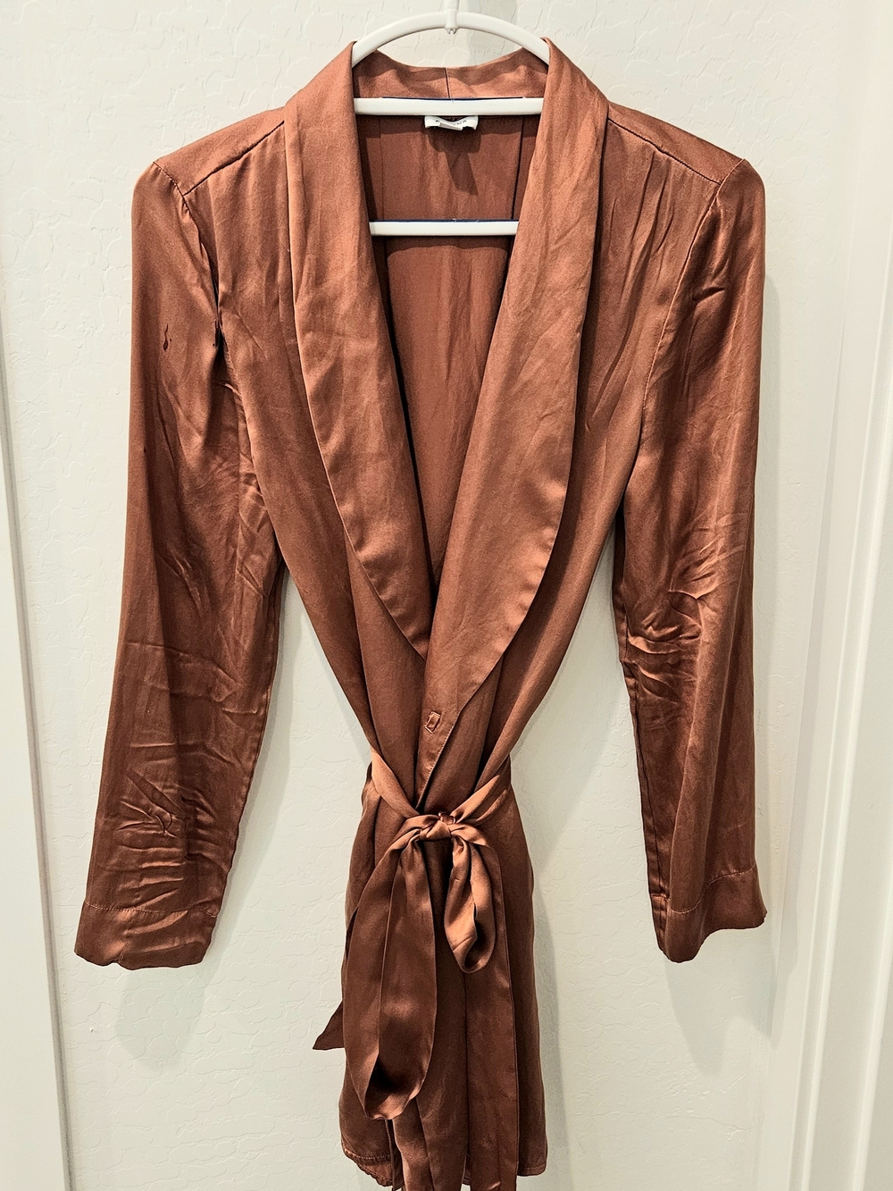 Cuyana Silk Wrap Robe In Rust